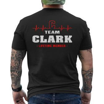Clark Surname Last Name Family Team Clark Lifetime Member Mens Back Print T-shirt - Seseable