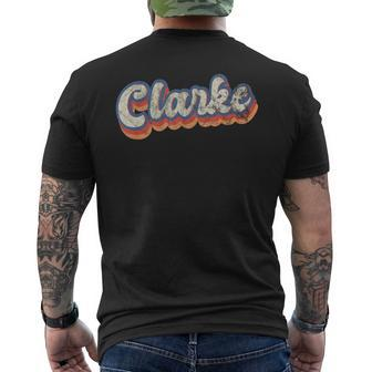 Clarke Personalized Name Custom Lettering 70'S Men's T-shirt Back Print - Seseable