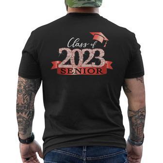 Class Of 2023 Senior I School Color Decoration Red Black Men's T-shirt Back Print - Monsterry AU