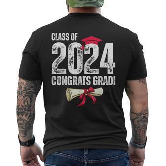 Class Of 2024 Congrats Grad Graduate Congratulations Men's T-shirt Back Print - Monsterry CA