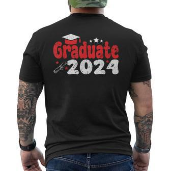 Class Of 2024 Graduate Graduation Vintage Men's T-shirt Back Print - Seseable