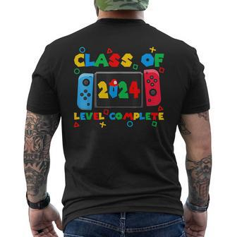 Class Of 2024 Level Complete Video Gamer Senior Graduation Men's T-shirt Back Print | Mazezy