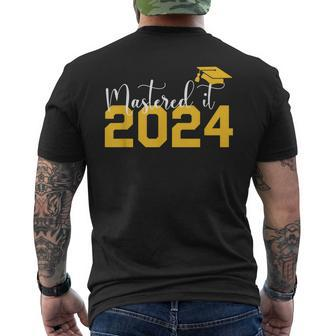 Class Of 2024 Mastered It College Masters Degree Graduation Men's T-shirt Back Print - Monsterry