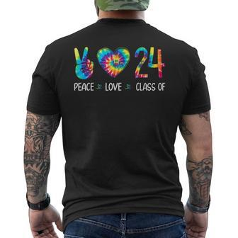 Class Of 2024 Peace Love Tie Dye For Senior Graduation Men's T-shirt Back Print - Monsterry UK
