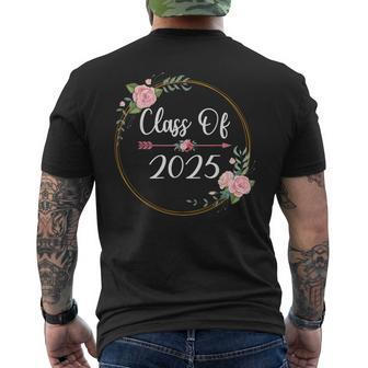 Class Of 2025 Senior 2025 Cute Arrow Flowers For Girls Women Men's T-shirt Back Print - Monsterry