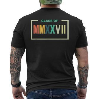 Class Of 2027 Roman Numerals Freshman Math Student Men's T-shirt Back Print - Monsterry CA