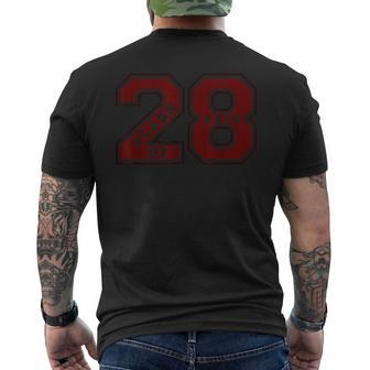Class Of 2028 Maroon Letterman Style Class Of 28 Swag 1 Men's T-shirt Back Print - Seseable