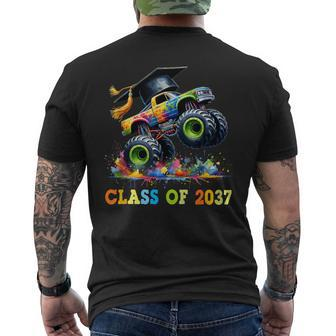 Class Of 2037 Graduation Monster Truck Colorful Men's T-shirt Back Print - Seseable