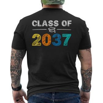 Class Of 2037 Grow With Me First Day Of School Graduation Men's T-shirt Back Print - Monsterry CA