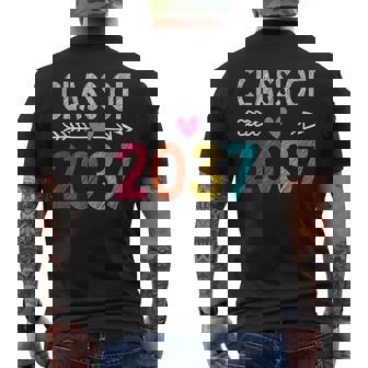 Class Of 2037 Grow With Me First Day Of School Graduation Men's T-shirt Back Print | Mazezy