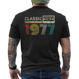 Classic 1977 Retro Birthday Idea 1977 Cassette Tape Vintage Men's T-shirt Back Print - Monsterry CA