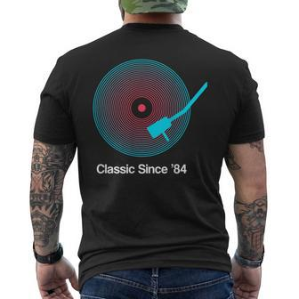 Classic Since '84 Vinyl 40Th Birthday Idea For Men Men's T-shirt Back Print - Thegiftio UK