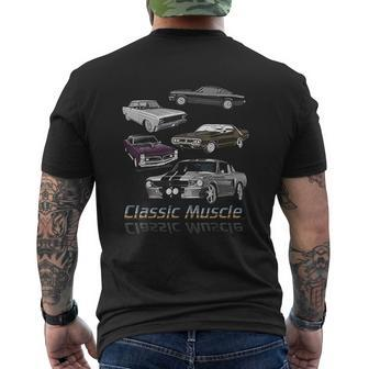 Classic American Muscle Cars Mens Back Print T-shirt | Mazezy AU
