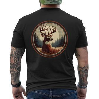 Classic Big Whitetail Buck Vintage Deer Graphic For Hunters Men's T-shirt Back Print - Monsterry UK