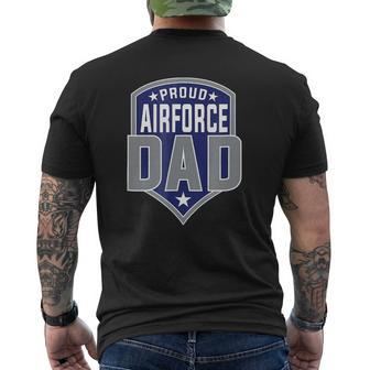 Classic Proud Airforce Dad Mens Back Print T-shirt | Mazezy