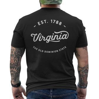 Classic Retro Vintage Virginia Usa Throwback 1788 Men's T-shirt Back Print - Monsterry