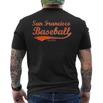 Classic San Francisco California Baseball Fan Retro Vintage Men's T-shirt Back Print - Monsterry