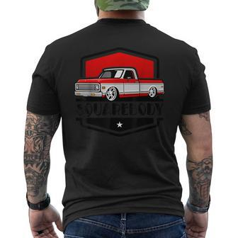 Classic Squarebody Pickup Truck Lowered Automobiles Vintage Men's T-shirt Back Print - Monsterry AU