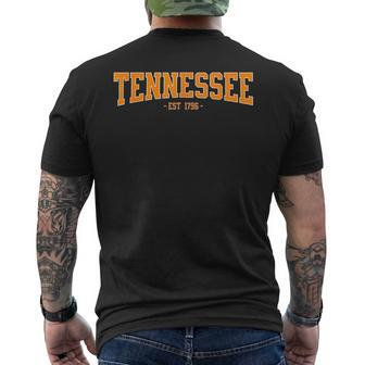 Classic Tn Orange Print Retro Varsity Vintage Tennessee Men's T-shirt Back Print - Seseable