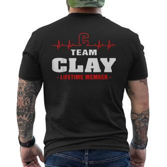 Clay Surname Family Last Name Team Clay Lifetime Member Men's T-shirt Back Print - Seseable
