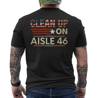 Clean Up On Aisle 46 Anti Biden Social Club American Flag Men's T-shirt Back Print - Monsterry UK