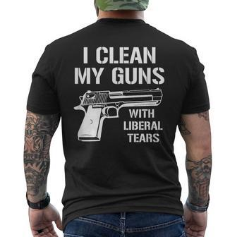 I Clean My Guns With Liberal Tears Men's T-shirt Back Print - Monsterry