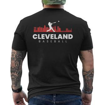 Cleveland Baseball Vintage Minimalist Retro Baseball Lover Men's T-shirt Back Print - Monsterry