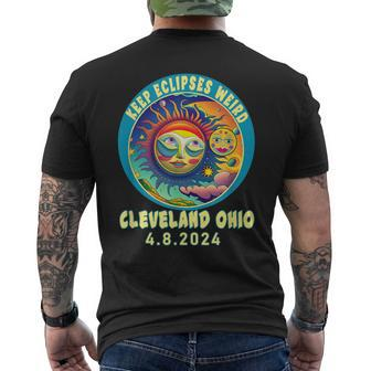 Cleveland Oh Solar Total Eclipse April 2024 Ohio Men's T-shirt Back Print - Monsterry