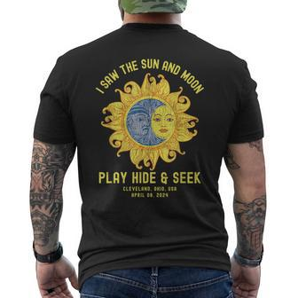 Cleveland Ohio Path Totality Solar Eclipse April 2024 Merch Men's T-shirt Back Print - Monsterry UK
