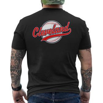 Cleveland Vintage Baseball Throwback Retro Men's T-shirt Back Print - Monsterry CA