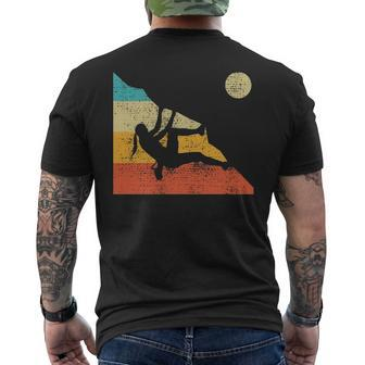 Climbing Bouldering Mountain Free Speed Girl Vintage Men's T-shirt Back Print | Mazezy