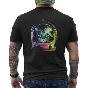 Clothing Co Space Cat Rainbow Astronaut Helmet Galaxy Mens Back Print T-shirt - Thegiftio UK