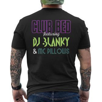Club Bed Featuring Dj Blanky & Mc Pillows Gag Men's T-shirt Back Print - Monsterry