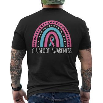 Clubfoot Awareness Month Pink & Blue Ribbon Clubfoot Fighter Men's T-shirt Back Print - Seseable