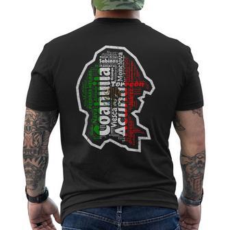 Coahuila Mexico Mapa Bandera Mexicana Silueta Men's T-shirt Back Print - Monsterry UK