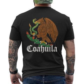 Coahuila Mexico With Mexican Eagle Coahuila Men's T-shirt Back Print - Monsterry CA