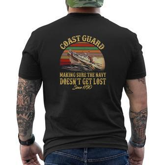 Coast Guard Making Sure The Navy Doesn’T Get Lost Since 1790 Vintage Shirt Mens Back Print T-shirt - Seseable
