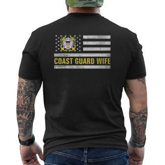 Coast Guard Wife With American Flag For Veteran Day Mens Back Print T-shirt | Mazezy