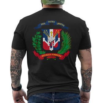 Coat Of Arms Republica Dominicana Bandera Dominican Flag Men's T-shirt Back Print - Monsterry AU