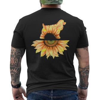 Cocker Spaniel Sunflower Men's T-shirt Back Print | Mazezy