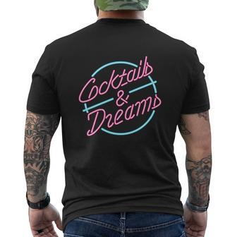 Cocktails And Dreams Mens Back Print T-shirt - Thegiftio UK