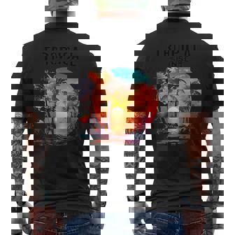 Cocotiers Tropicaux De L'île Du Coucher Du Soleil T-shirt imprimé au dos - Cadeauxyz