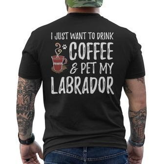 Coffee Lover Labrador Labrador Dog Mom Men's T-shirt Back Print | Mazezy