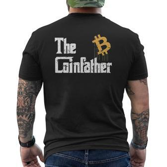 The Coinfather Bitcoin Cryptocurrency Btc Coin Mens Back Print T-shirt | Mazezy