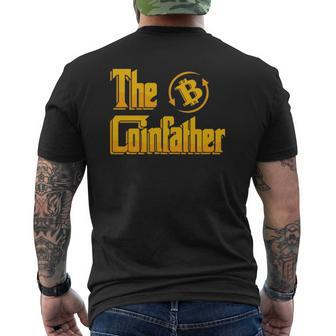 The Coinfather Day Trader Cryptocurrency Bitcoin Idea Mens Back Print T-shirt | Mazezy