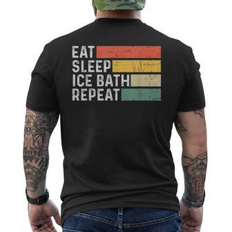 Cold Water Retro Vintage Eat Sleep Ice Bath Repeat Men's T-shirt Back Print - Monsterry CA
