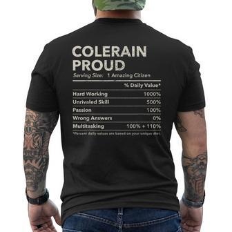 Colerain North Carolina Proud Nutrition Facts Men's T-shirt Back Print | Mazezy AU