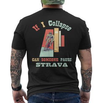 If I Collapse Strava Cycling Vintage Retro Style Men's T-shirt Back Print - Monsterry