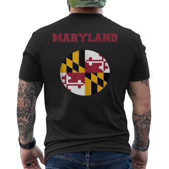 College University Style Maryland Flag Team Sports Fan Men's T-shirt Back Print - Monsterry AU