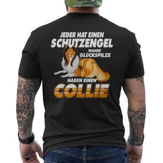 Collie Long Hair Guardian Angel Dog T-Shirt mit Rückendruck - Seseable